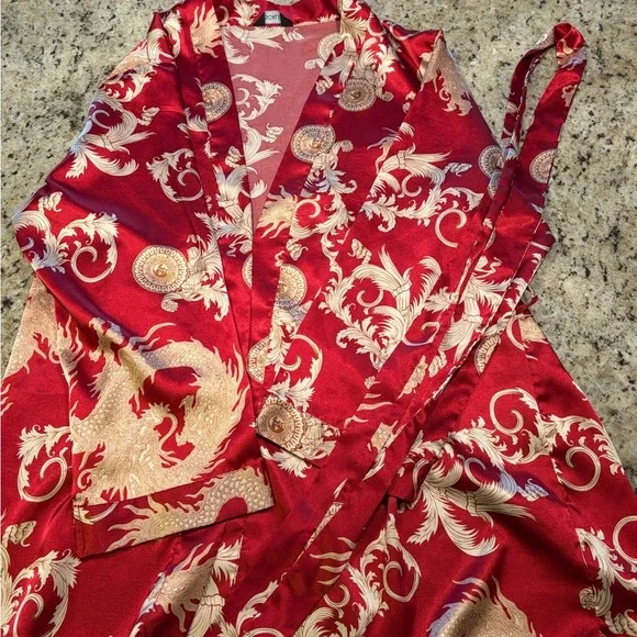 Vintage Escalier Red Asian PJ Set - Picture 8 of 12